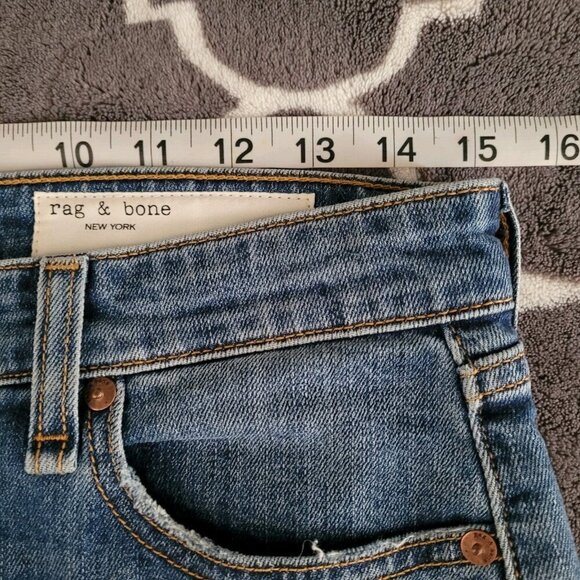 RAG & BONE Nina High Rise Ankle Flare Jeans Size 29 Blue Side Slit Stretchy Euc - Picture 6 of 10